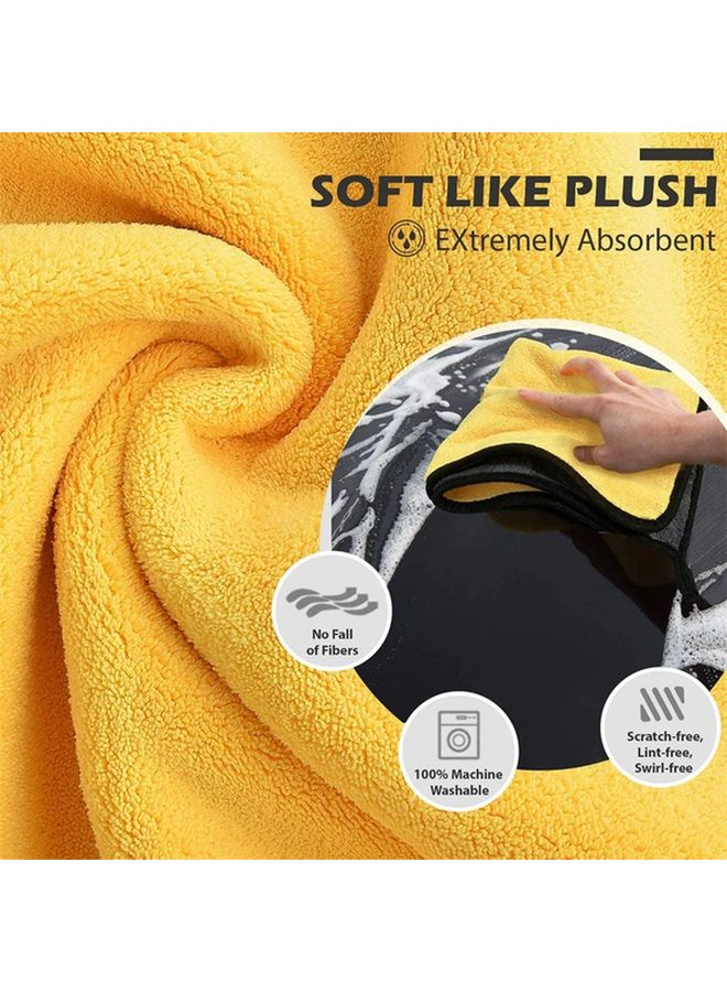 Thickened Microfiber Car Cleaning Cloths 30x60cm 6pcs For Drying Washing Kitchen Towels - Image 5